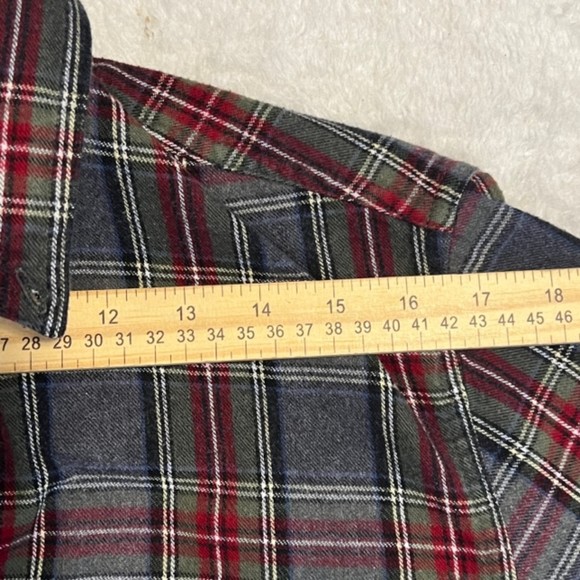 L.L. Bean Mens Grey Stewart Scotch Plaid Flannel Slightly Fittd LS Shirt Sz SM R - Picture 7 of 10